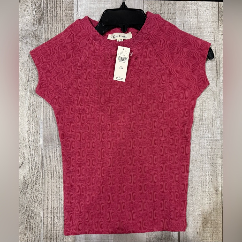 Anthropologie Raspberry Stretch Tee